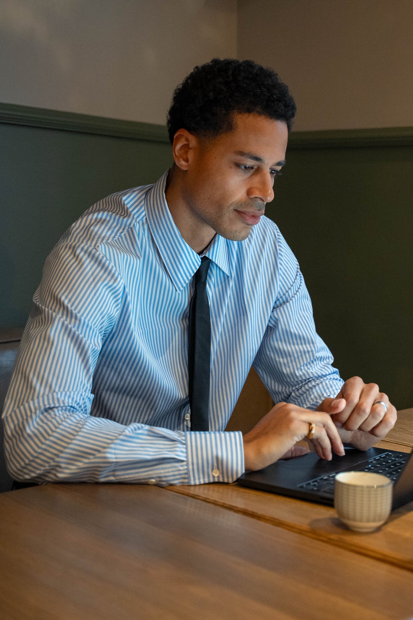 Chemise Popeline de Coton "OFFICE" Rayée